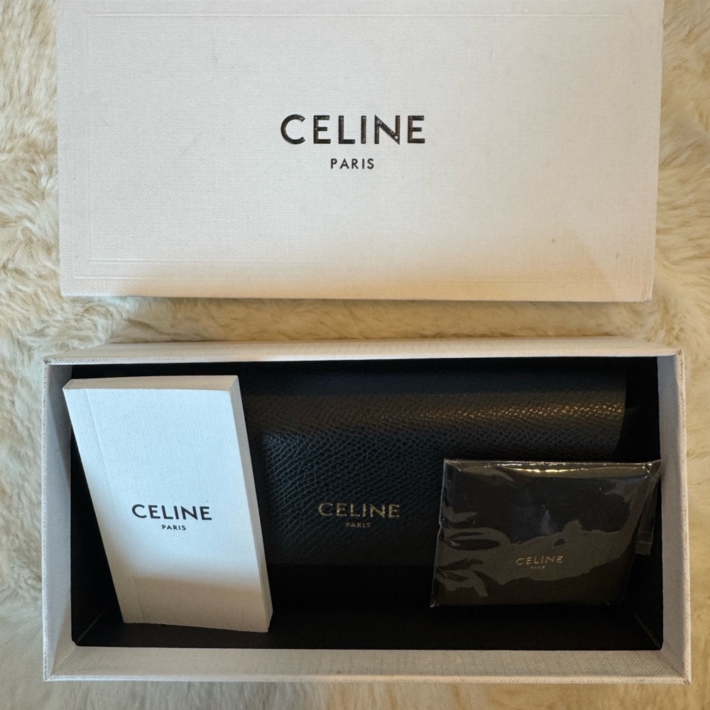 CELINE Marta Sunglasses CL 41093/S White Orange With case and box NWOT - Picture 7 of 7